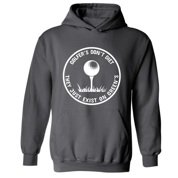 Golf Hoodie Golfers Dont Diet On Greens Golfing TEE Sweatshirt - Picture 13 of 15